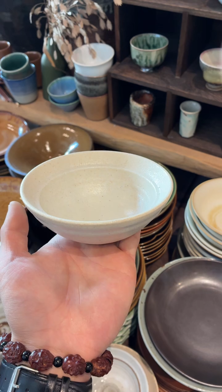 瓷片5寸浅黄色米饭碗福利款