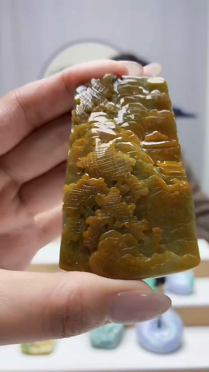 未镶嵌定制翡翠4852MM-毛货挂件30