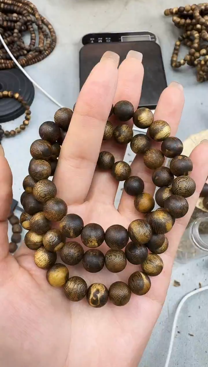 沉香手串1008紫棋圆珠单圈多样性发一