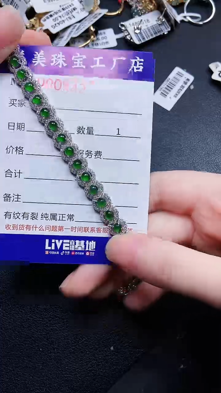 颈饰银S925镶嵌翡翠9342