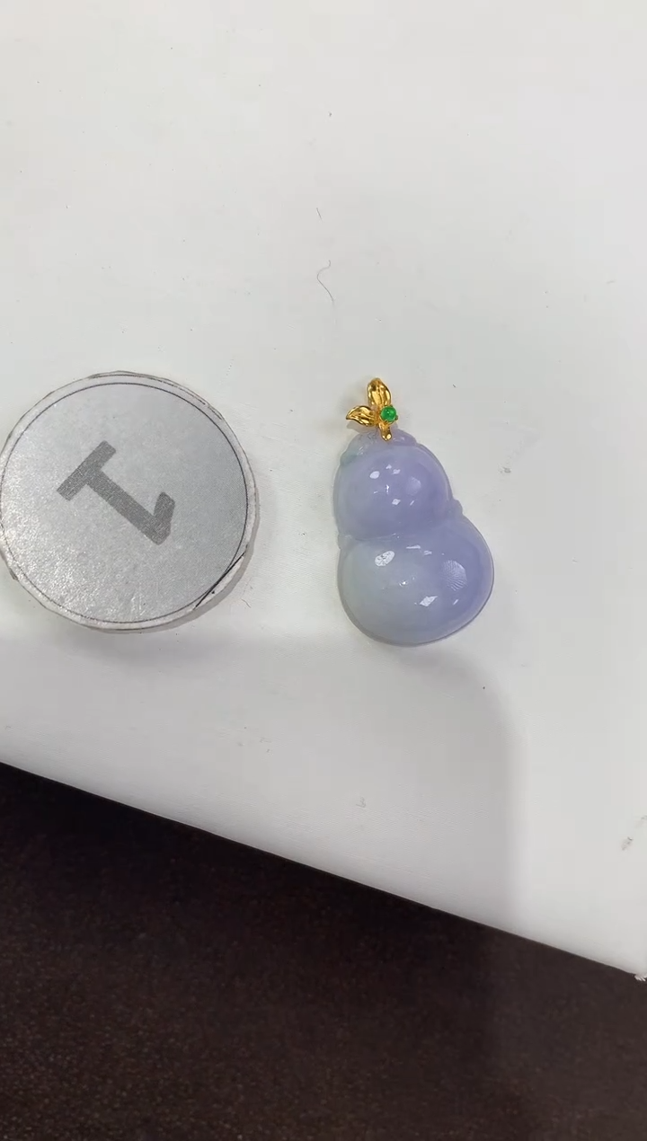 颈饰18K金镶嵌翡翠天然缅甸A货翡翠