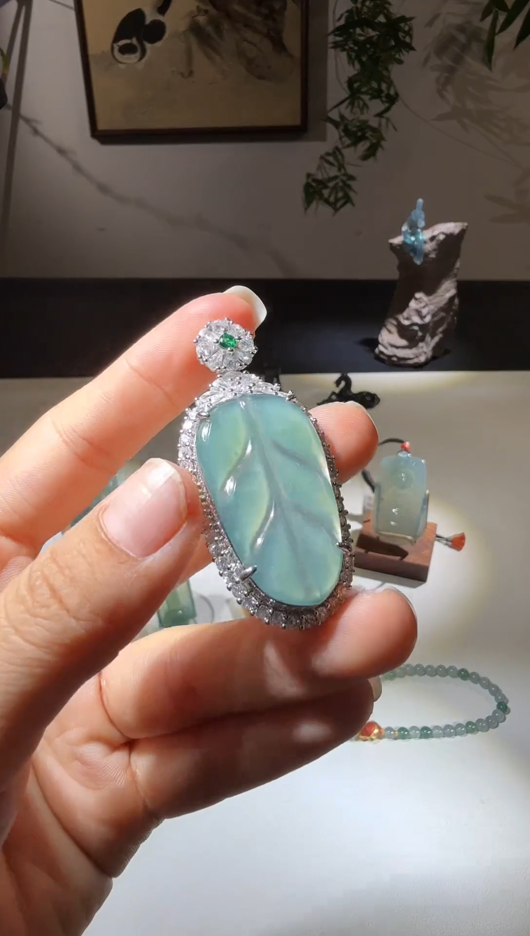 吊坠(不含链)未镶嵌翡翠叶子