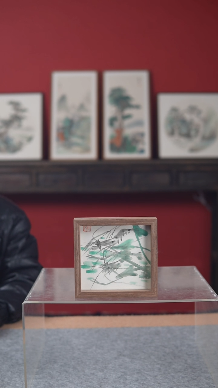 国画纯手绘纯手写-17*17摆台