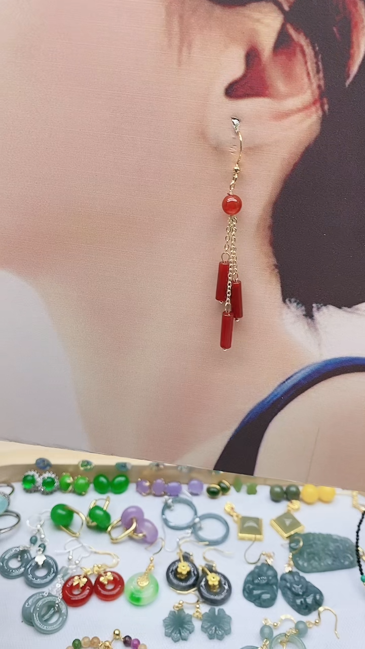 未镶嵌南红玛瑙耳饰1