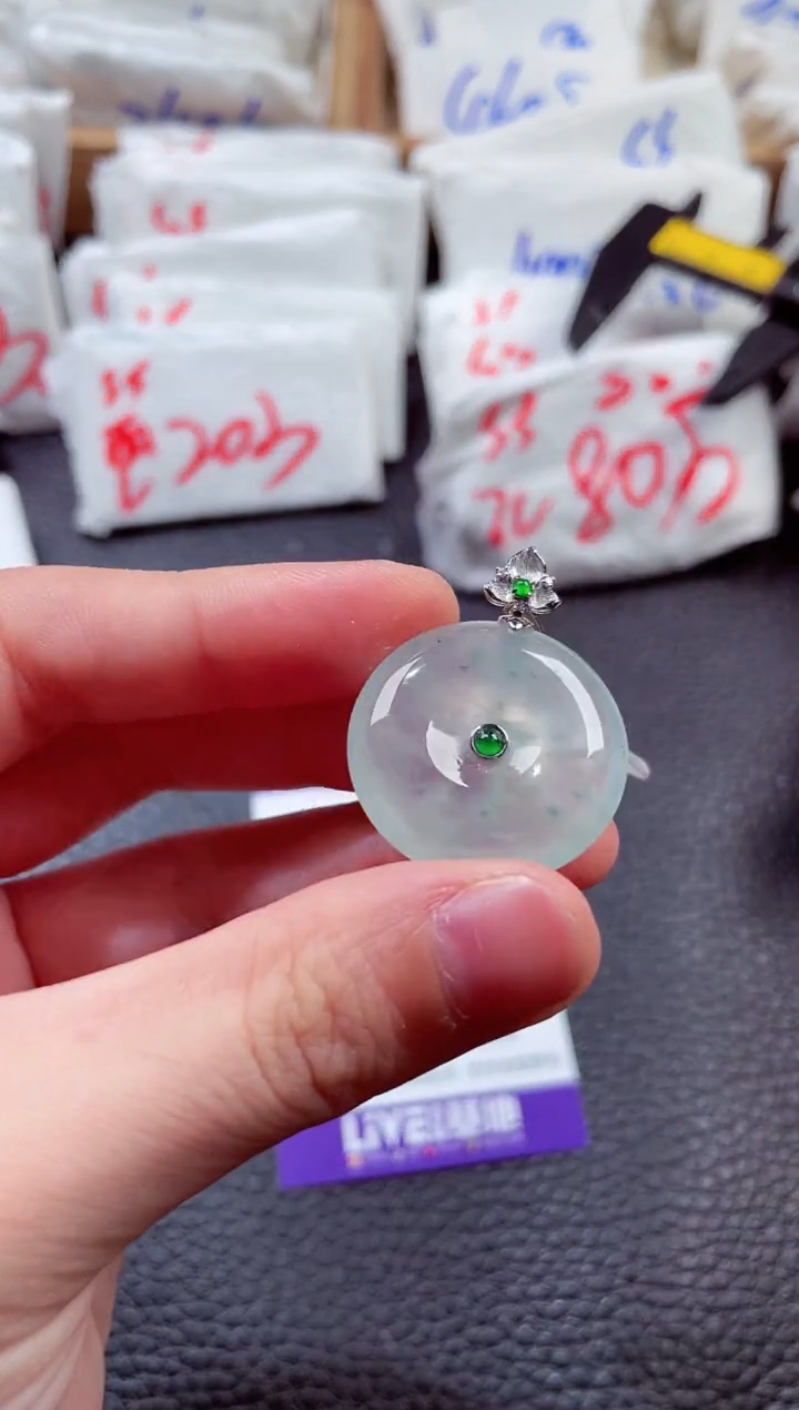 翡翠18K金镶嵌颈饰00004735