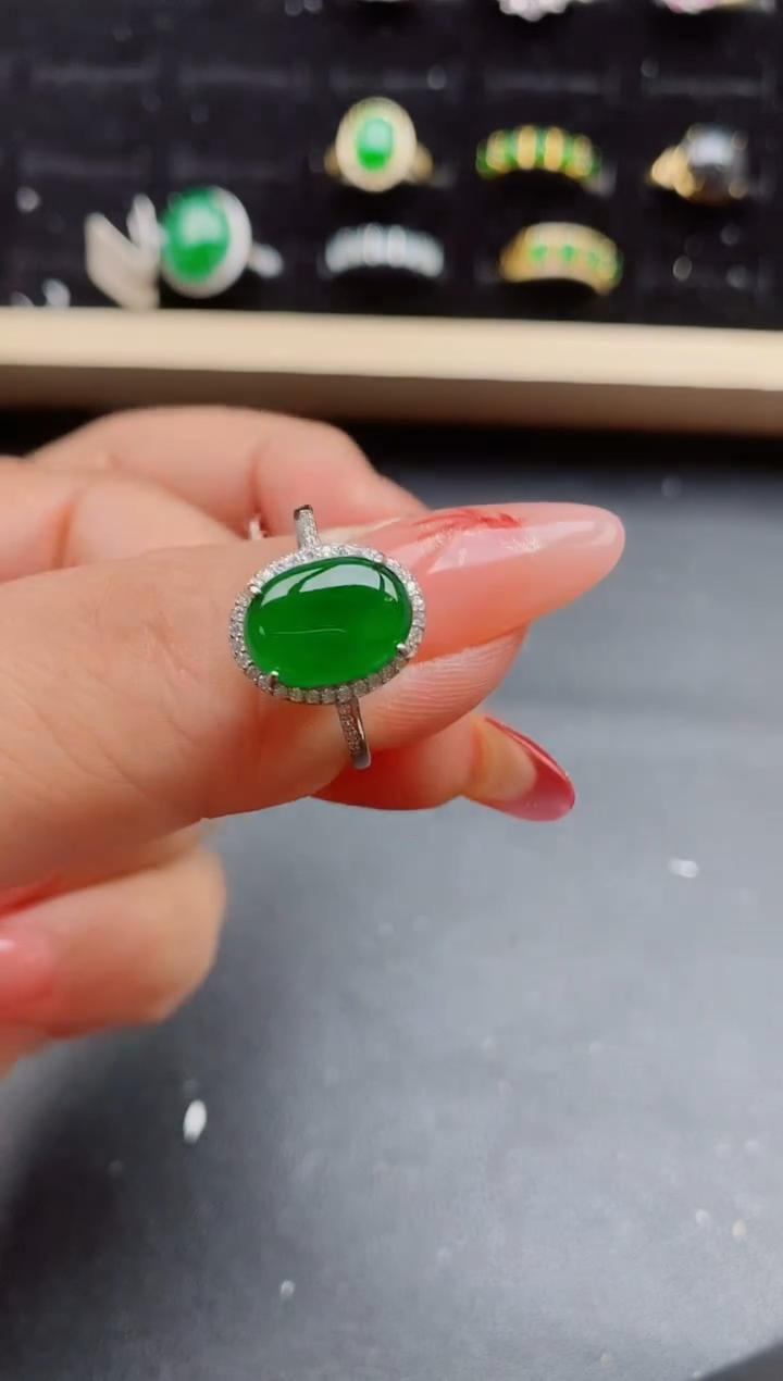 【闪购商品】翡翠戒指银S925镶嵌32121