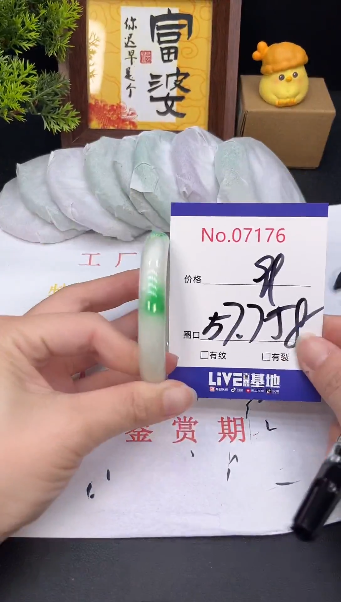 未镶嵌手镯翡翠7176