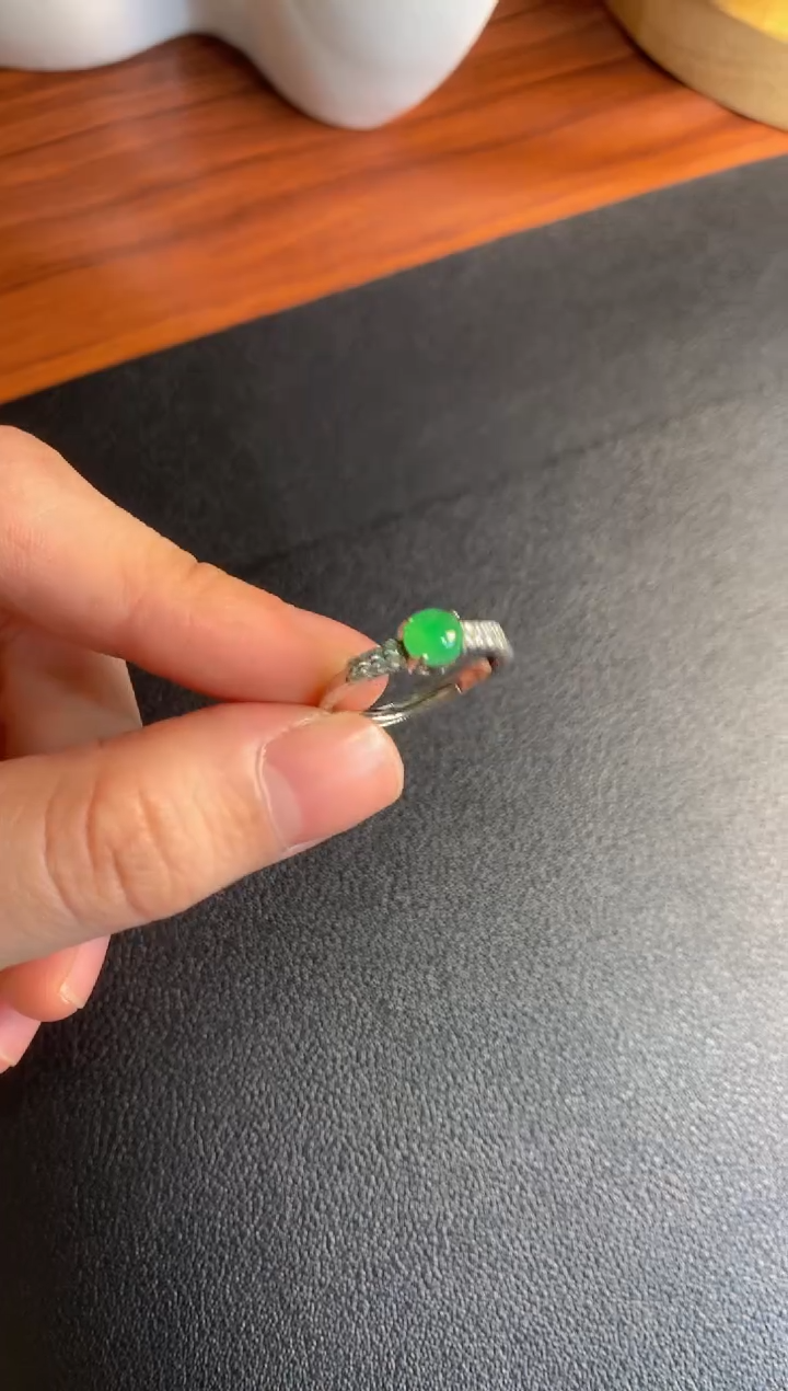 【闪购商品】翡翠戒指银S925镶嵌翡翠