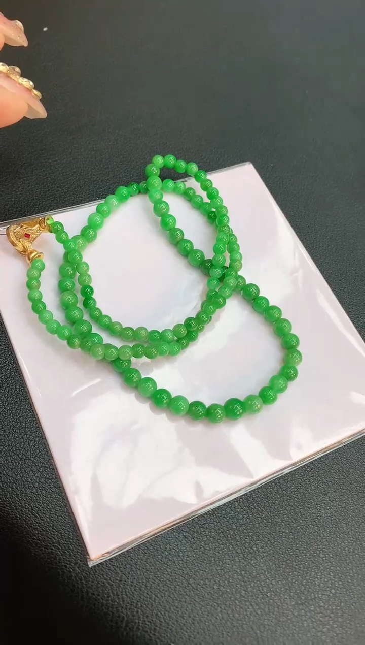 【闪购商品】翡翠颈饰18K金镶嵌赠礼盒证书 珍珍