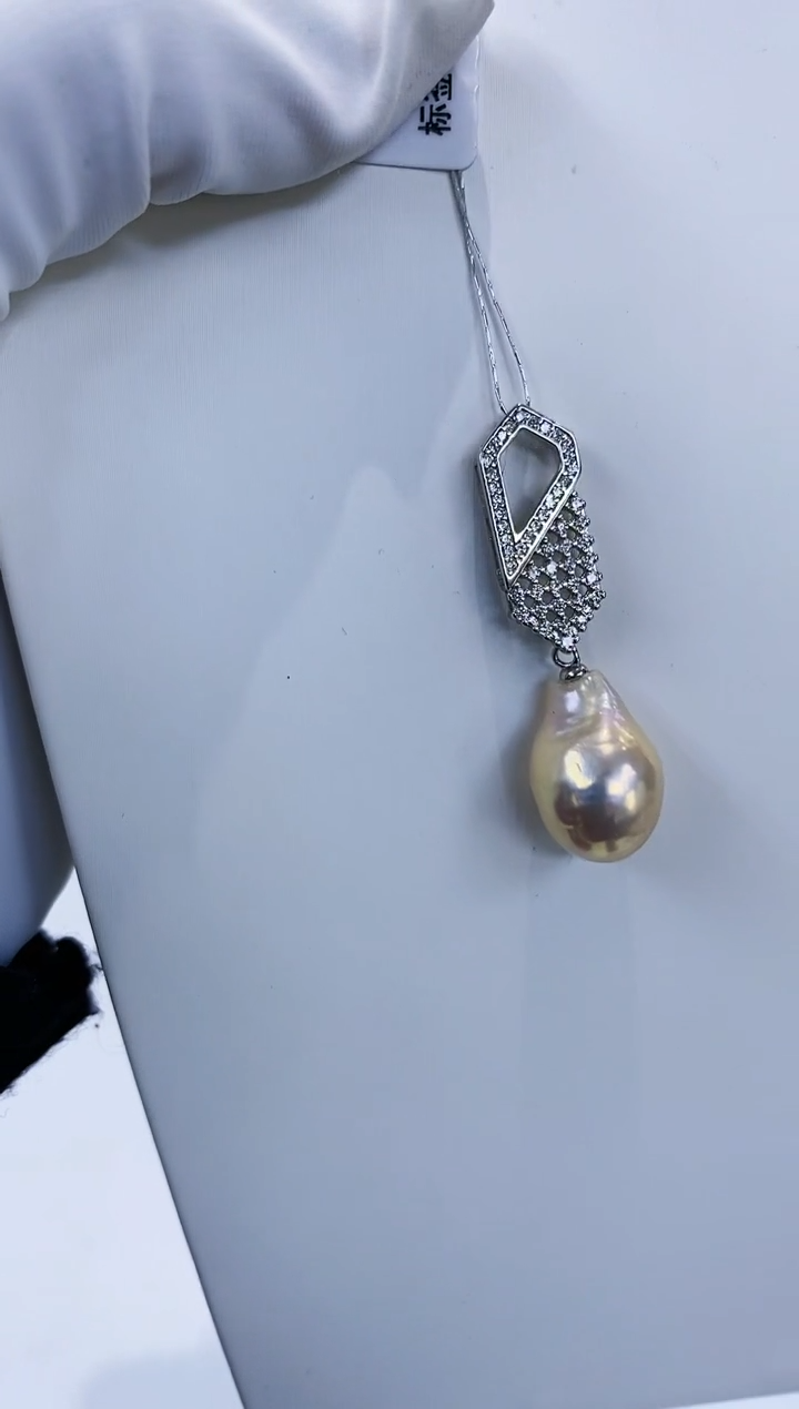吊坠(赠链)银S925镶嵌淡水珍珠Y淡水吊坠11-12