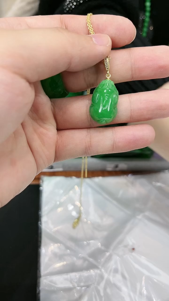 【闪购商品】翡翠颈饰未镶嵌s58 正阳绿貔貅吊坠