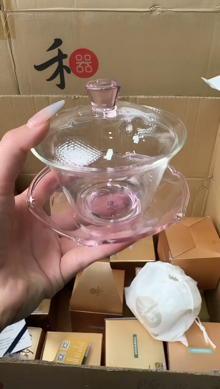 【闪购商品】@@禾器荷叶盖碗浅粉色