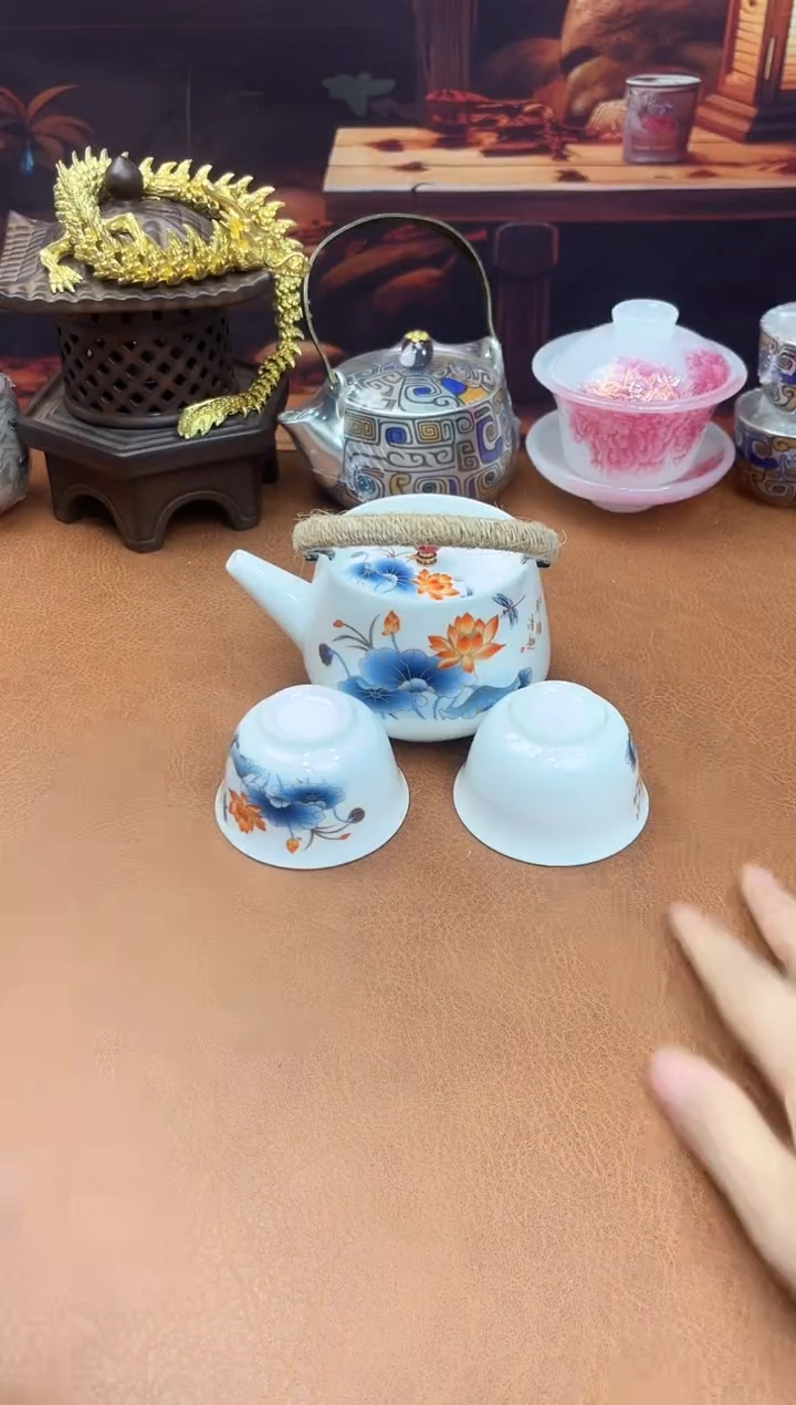 陶瓷茶具摆件旅行套组