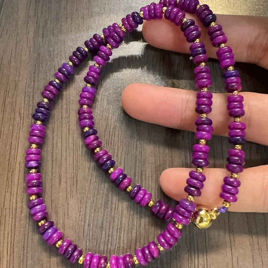 非金属珐琅项链 丝绒玉化算盘珠小盘缠-项链-经典时尚百搭款