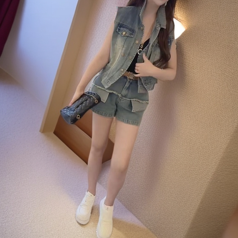 [001-060] 春夏秋冬四季休闲牛仔无袖马甲百搭外穿慵懒设计感