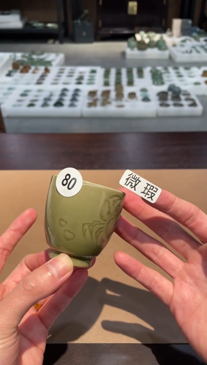 80窑承青瓷螃蟹杯-微瑕