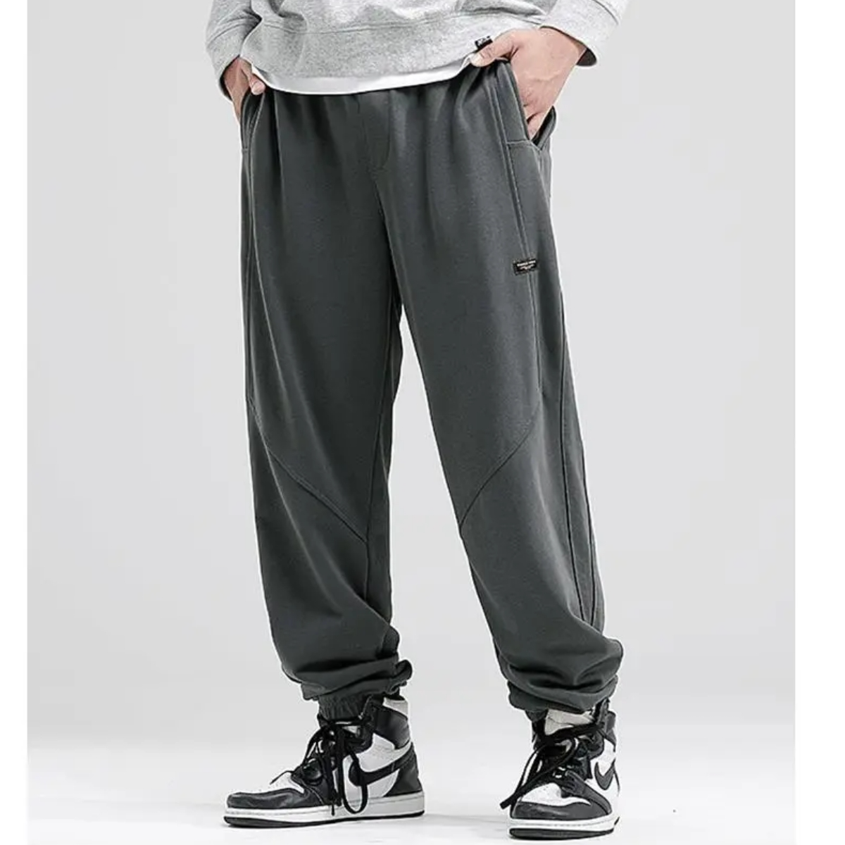 10050-马克家-重磅毛圈棉优质运动休闲卫裤长裤潮流时尚中性风