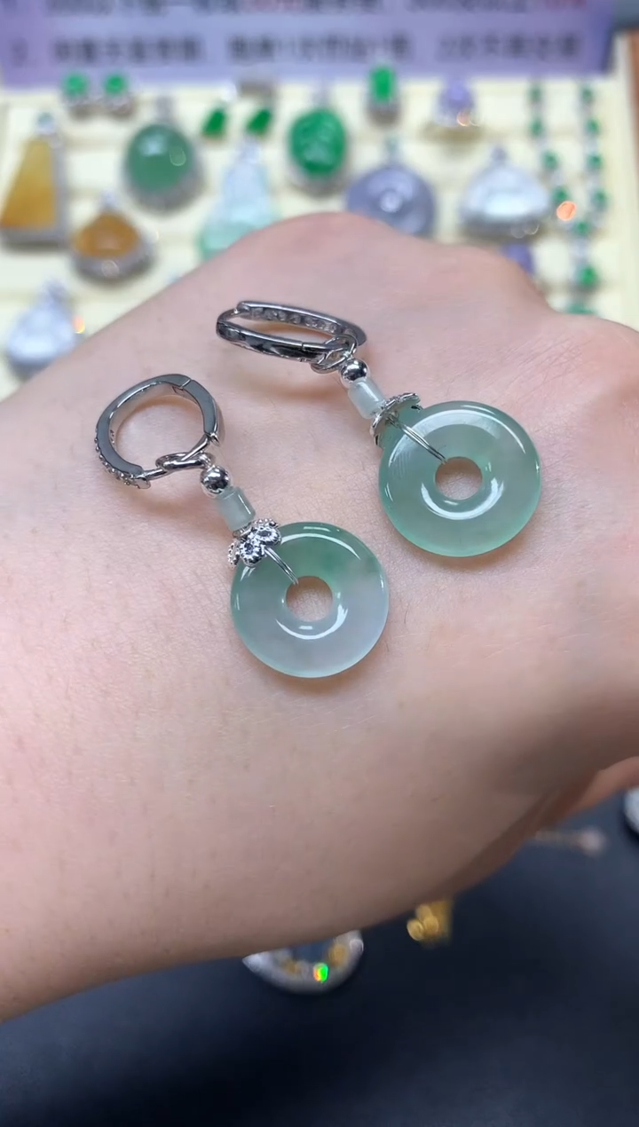 【闪购商品】翡翠耳饰银S925镶嵌耳饰|400+40