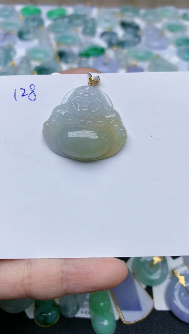 【闪购商品】翡翠颈饰18K金镶嵌天然翡翠A货    128