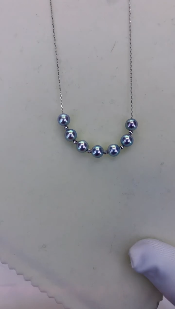 18K金镶嵌DA海水珍珠 GD095 6-7 真多麻微笑链