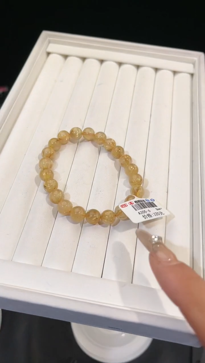 【闪购商品】水晶手链未镶嵌多样性发一金发晶8mm