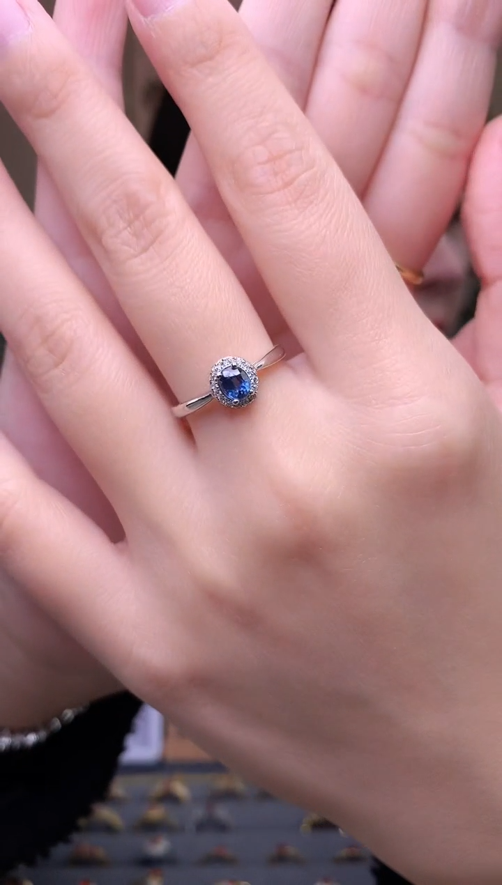 【闪购商品】蓝宝石戒指银S925镶嵌戒指
