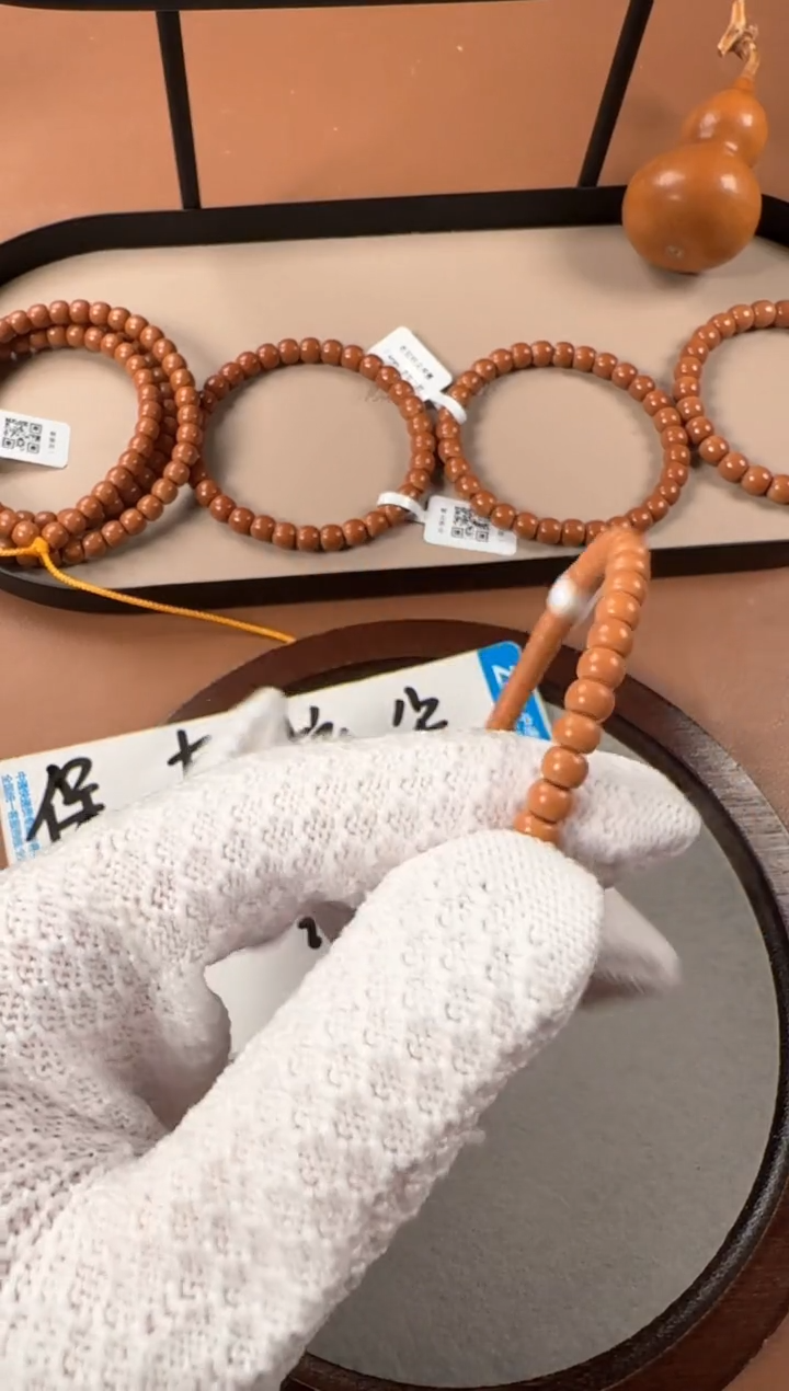 手串橄榄核5.1mm核尖单圈手串，老挝料