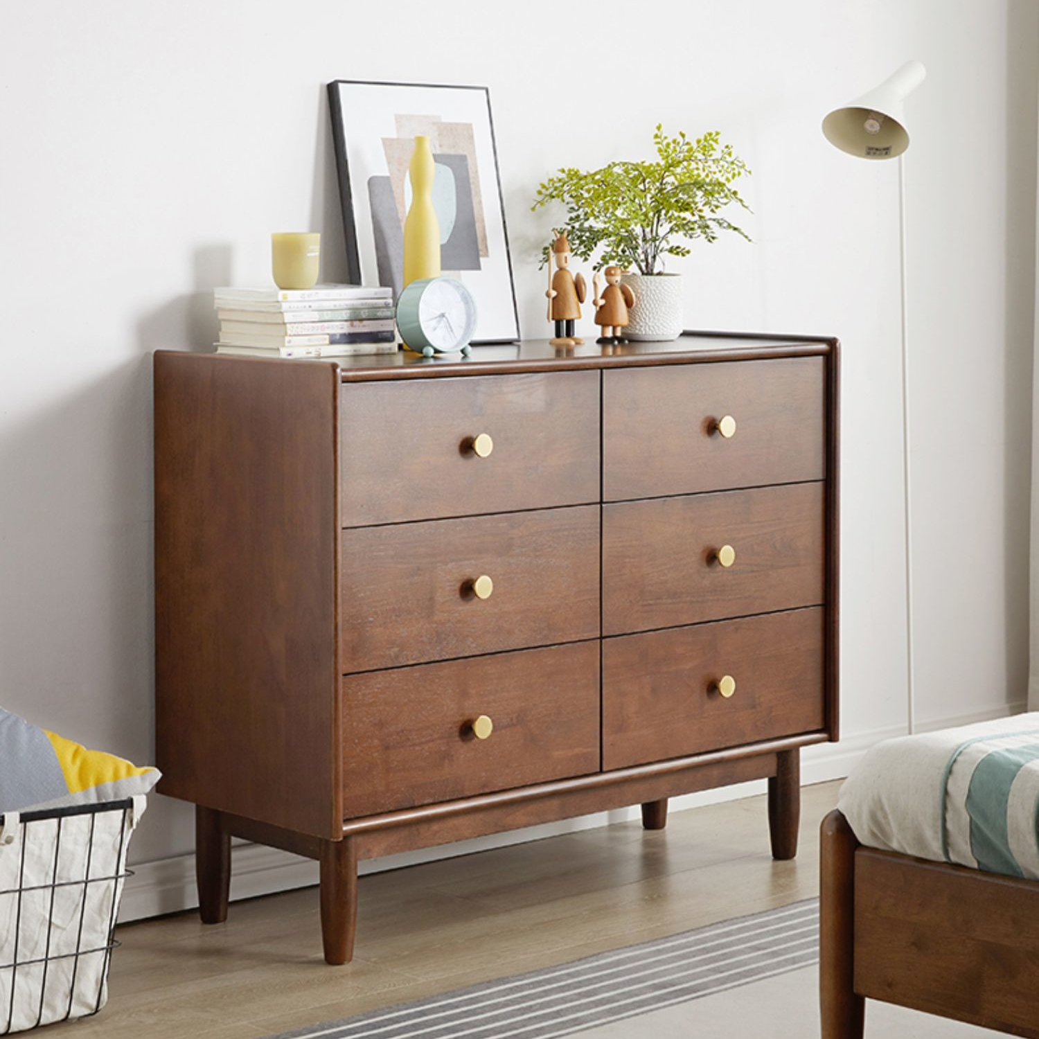 实木六斗柜轻奢铜素收纳柜客厅组合柜