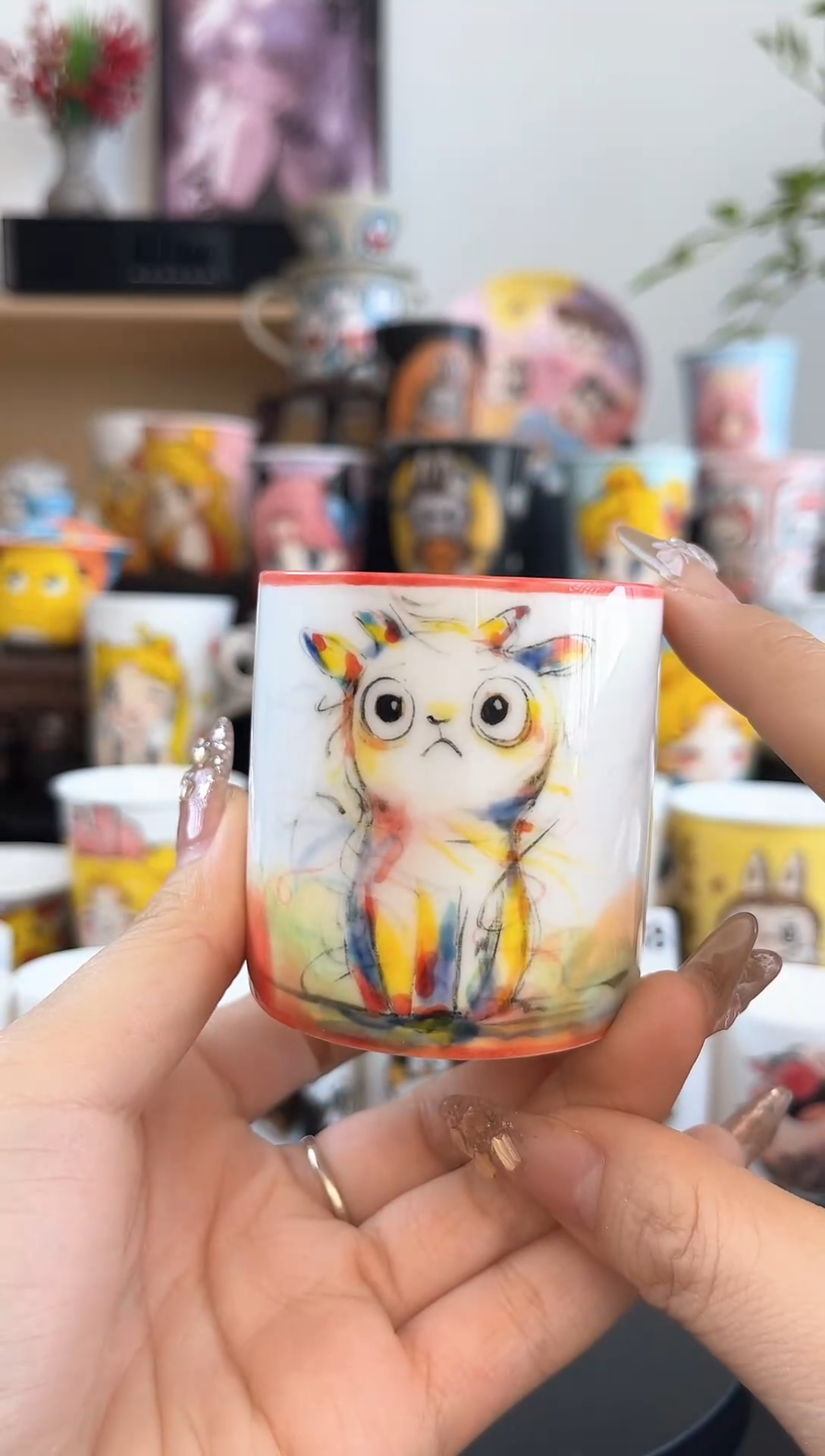 【闪购商品】摆件手工手绘陶瓷小杯杯