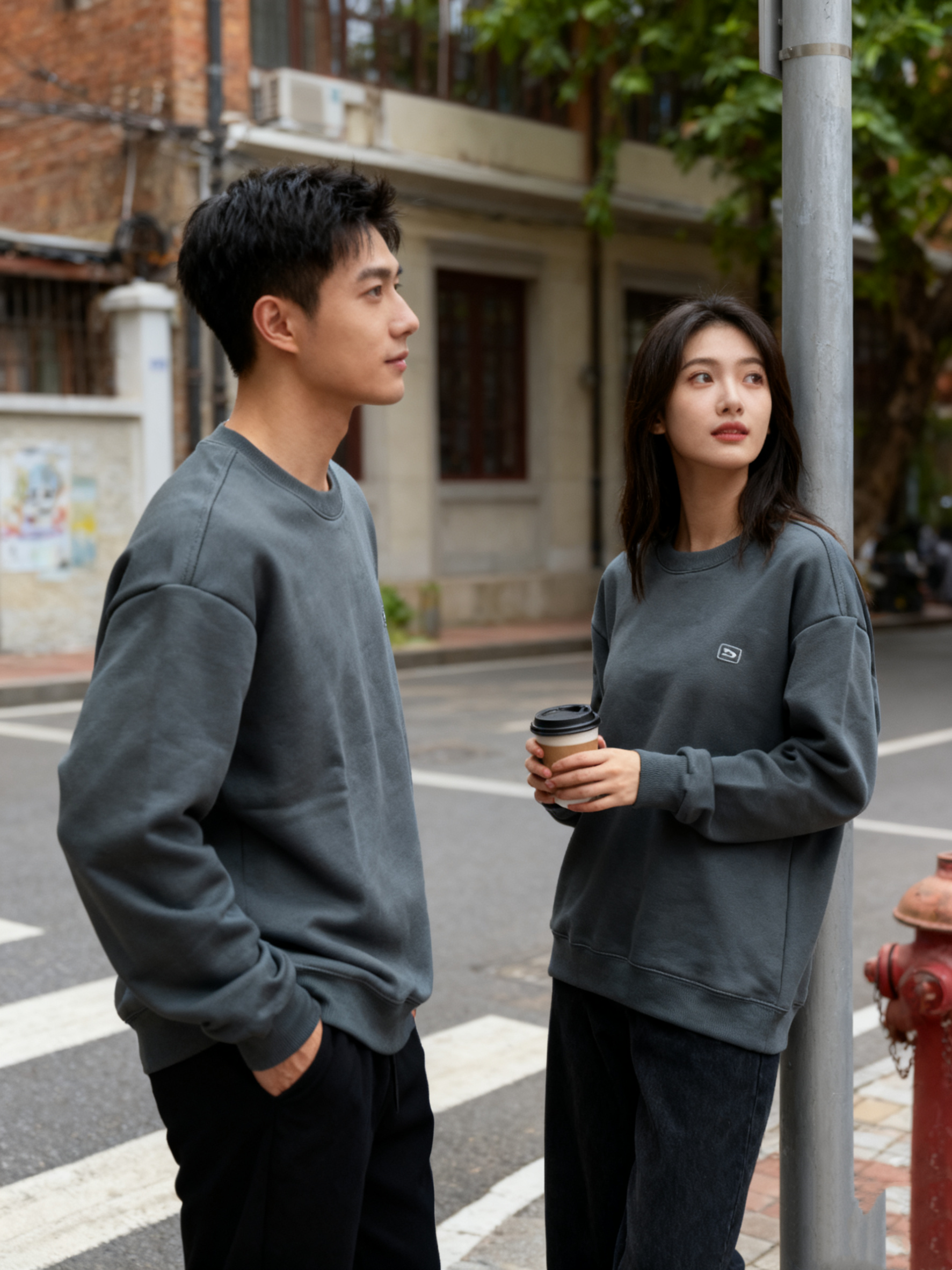 秋冬青春流行卫衣情侣加绒套头衫圆领99996#