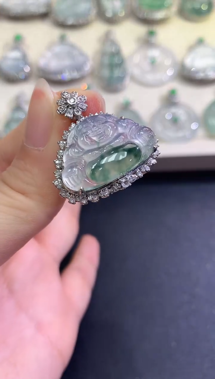 【闪购商品】翡翠颈饰18K金镶嵌B127  