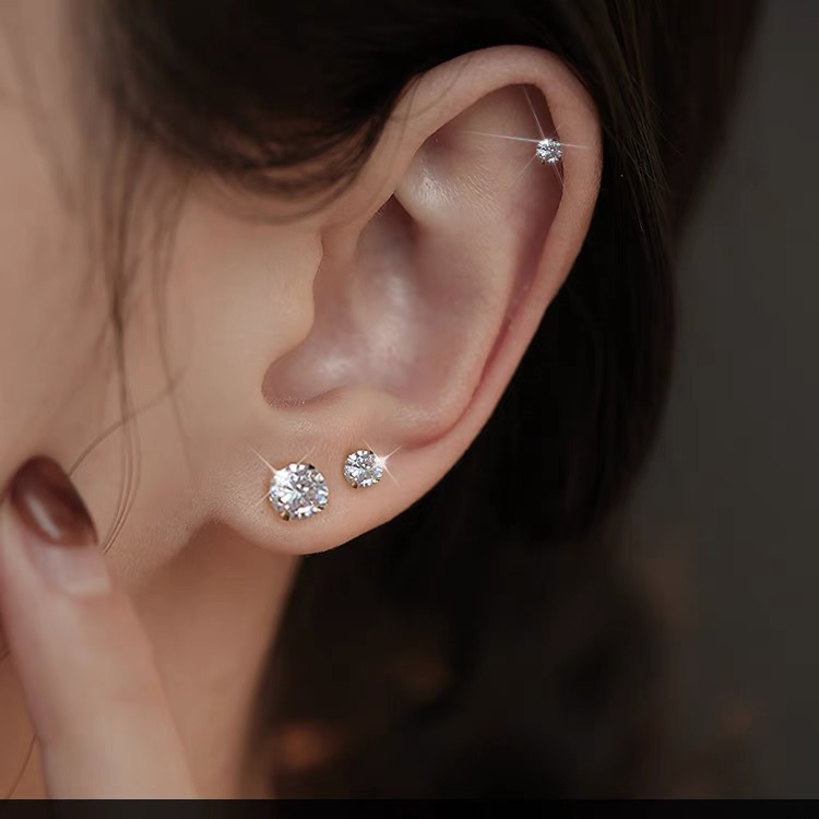  爆闪防敏养耳耳钉耳骨钉小巧精致百搭简约轻奢气质