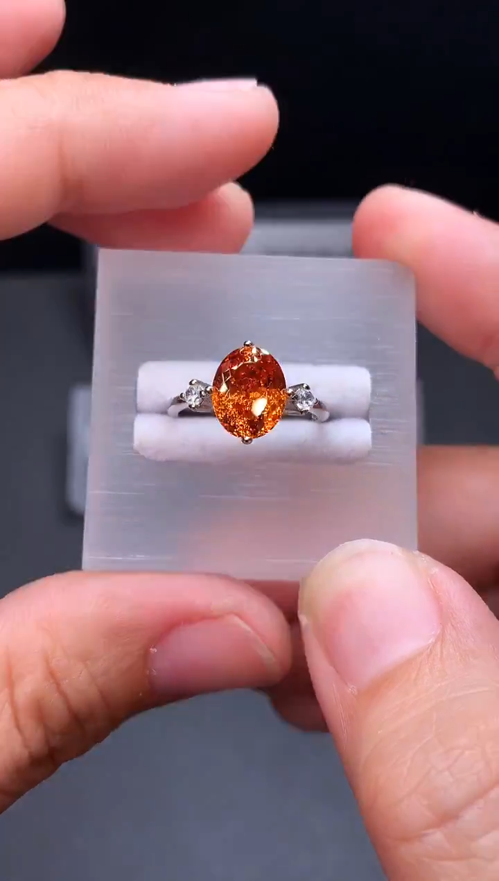 银S925镶嵌戒指碧玺111