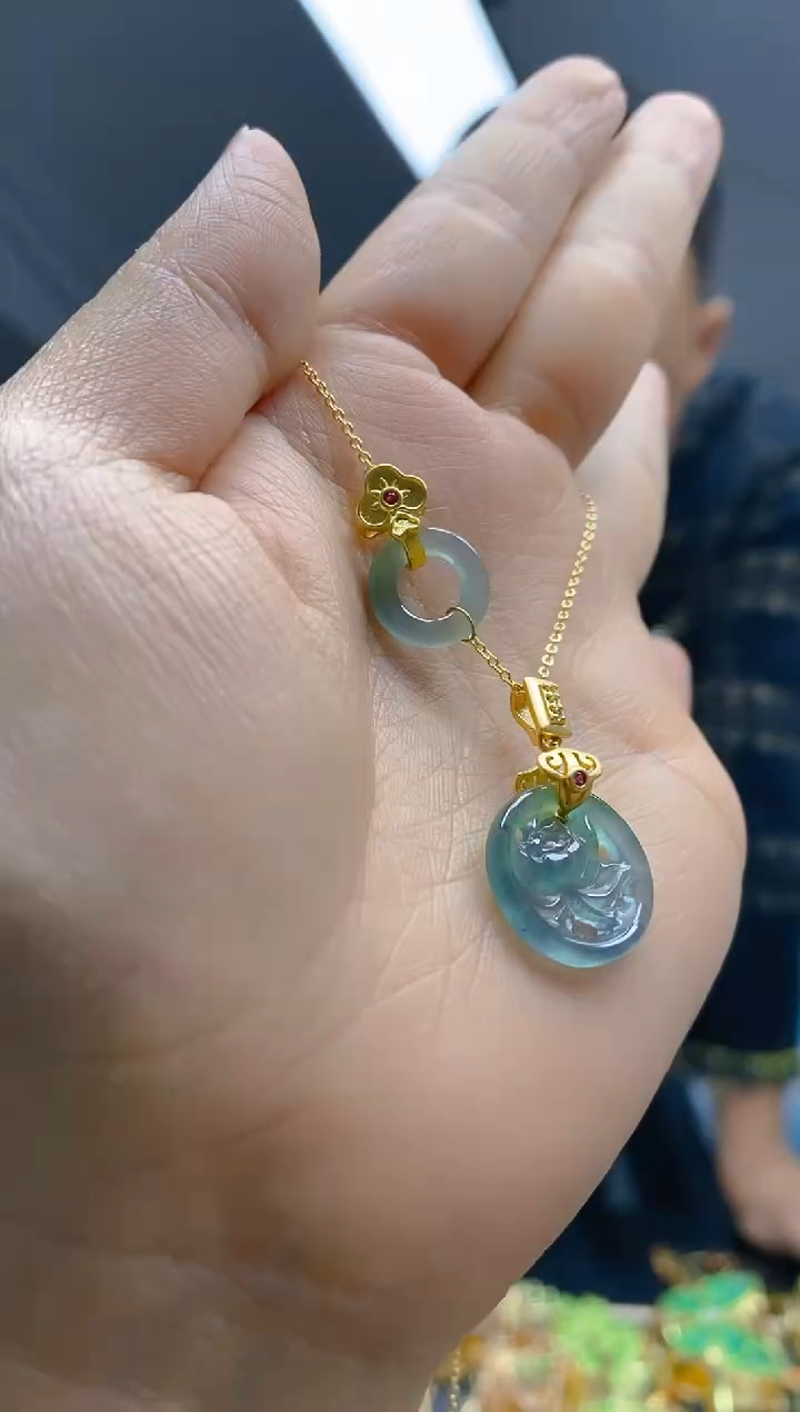 【闪购商品】翡翠耳饰合金0507翡翠锁骨链