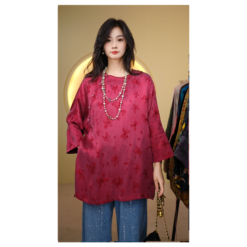 【贺岁花】新中式高级感轻奢提花上衣
