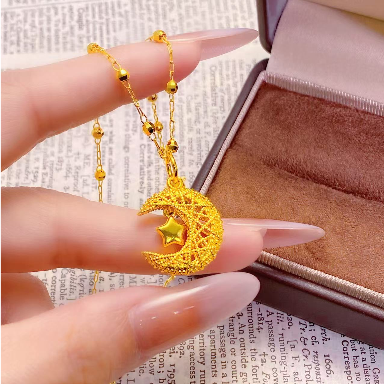 福韵天玺 铜合金吊坠 《韵系列》星月织梦网吊坠蹦迪珠链时尚气质