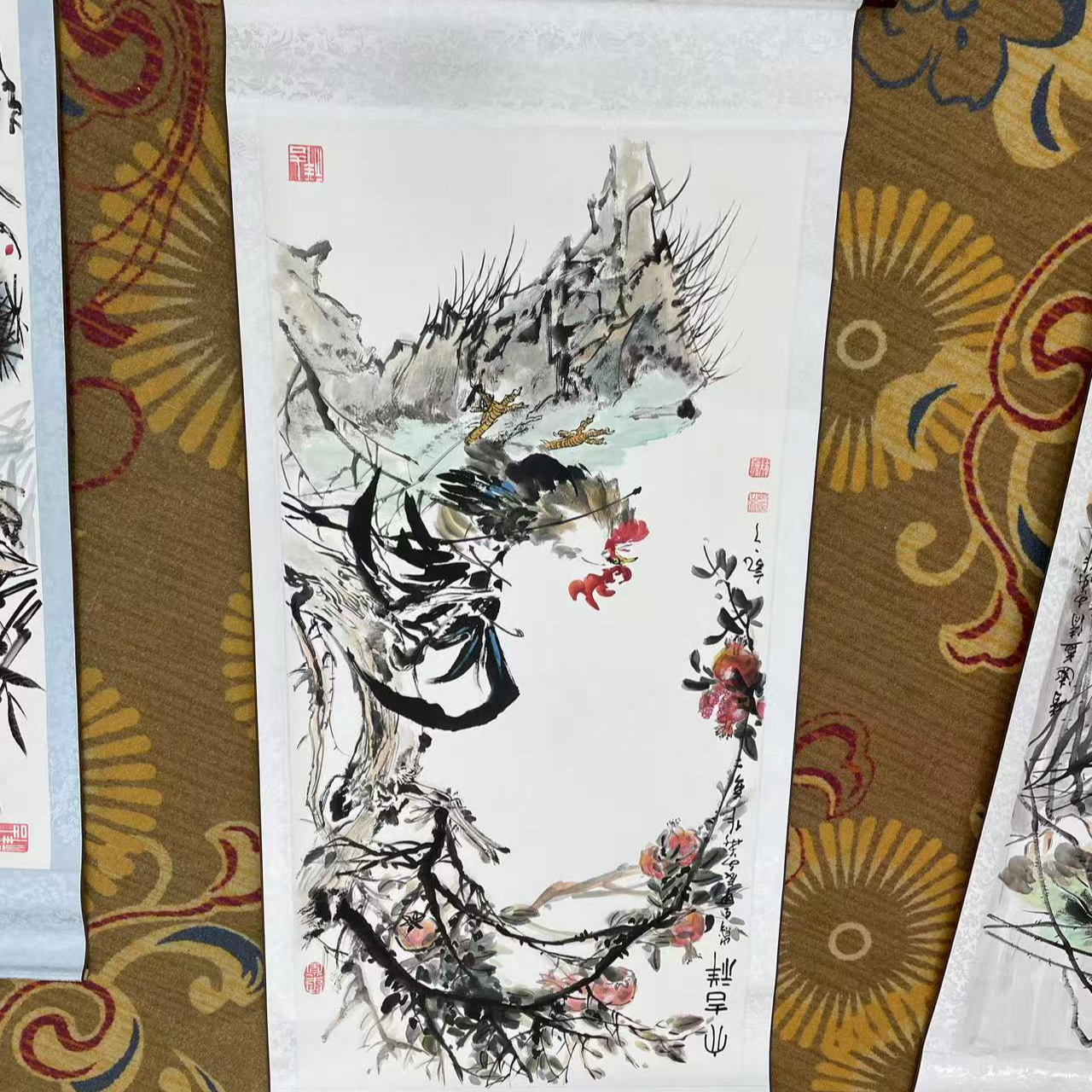 贾文华作品 大吉祥图 四尺竖