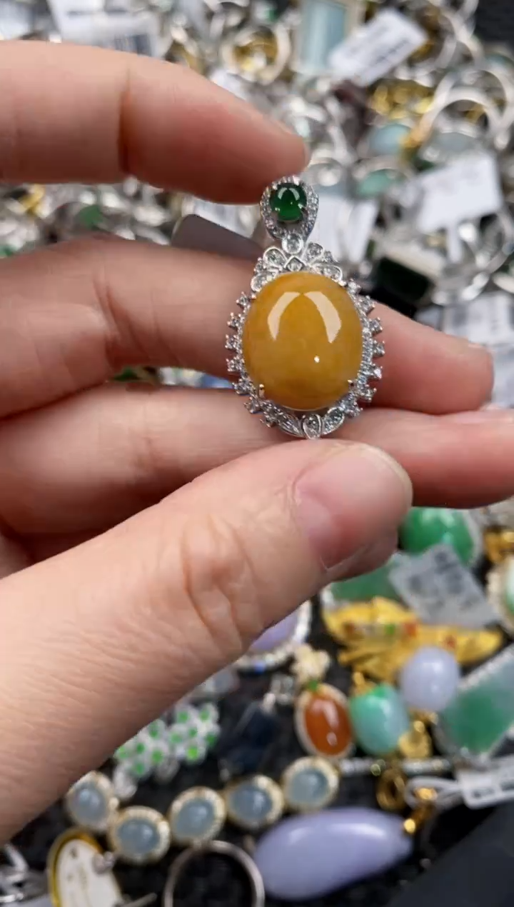 银S925镶嵌戒指翡翠10            8