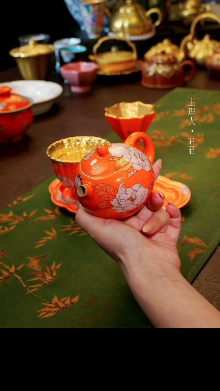 茶杯紫砂【宜景窑爱马仕橙系列】壶