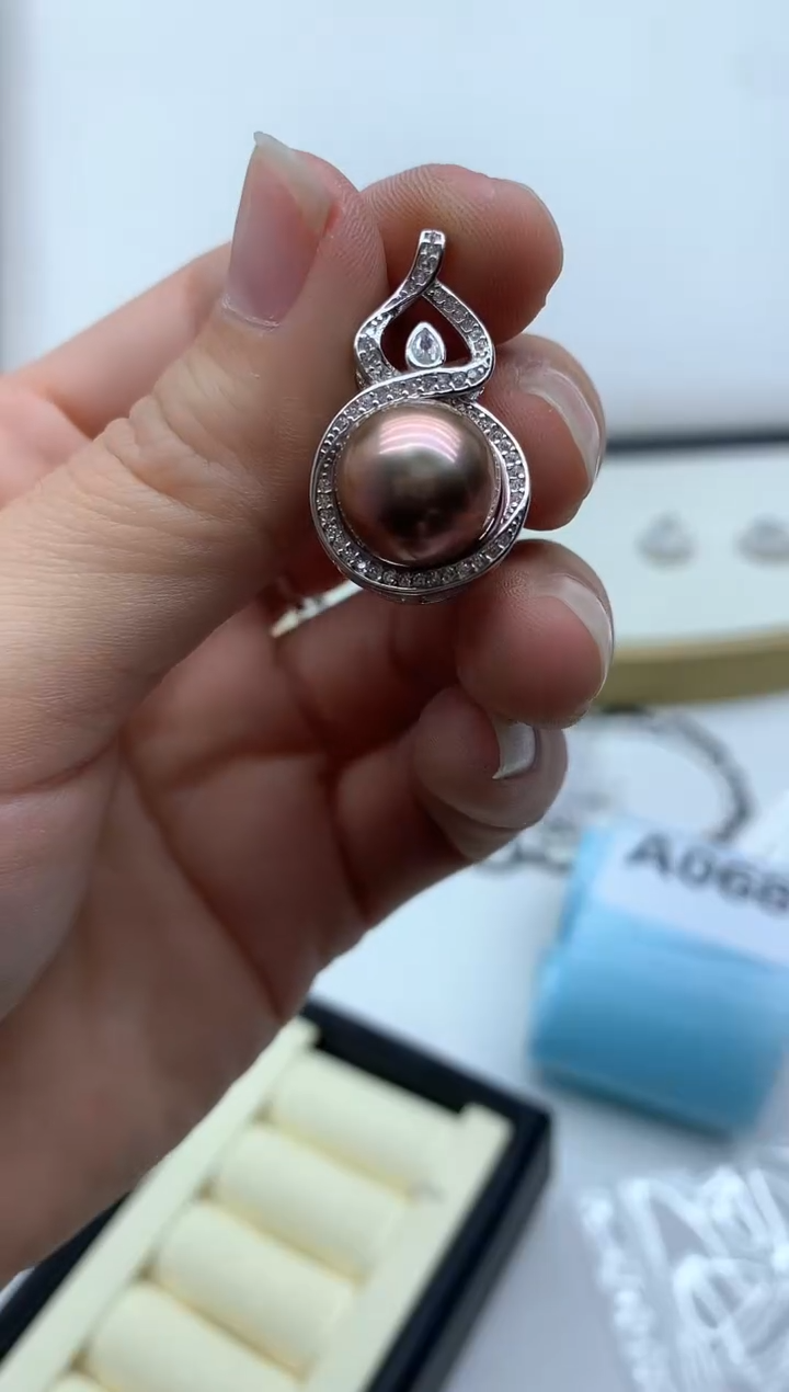 吊坠(不含链)银S925镶嵌淡水珍珠1