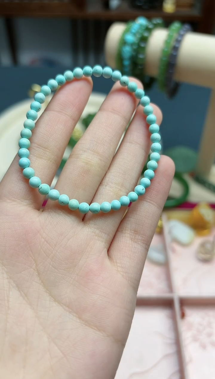 【闪购商品】绿松石手串未镶嵌松石4+mm手串*1 TF