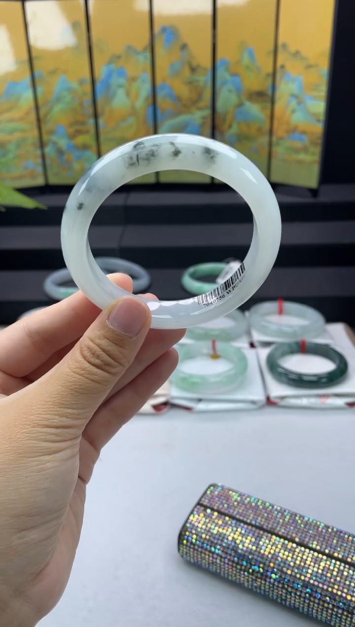 未镶嵌手镯翡翠03#天然A货翡翠手镯55-56圈口