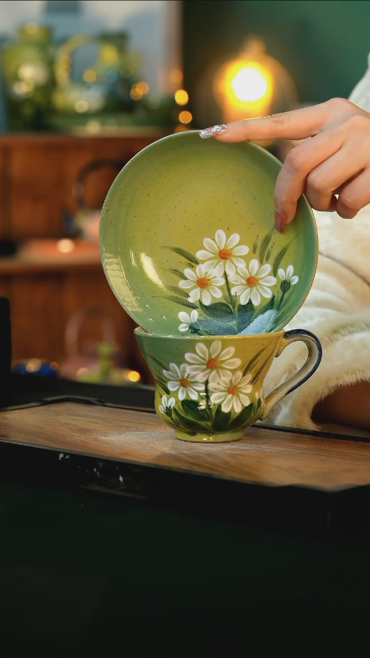 【闪购商品】杯手绘心瓷陶瓷浮力