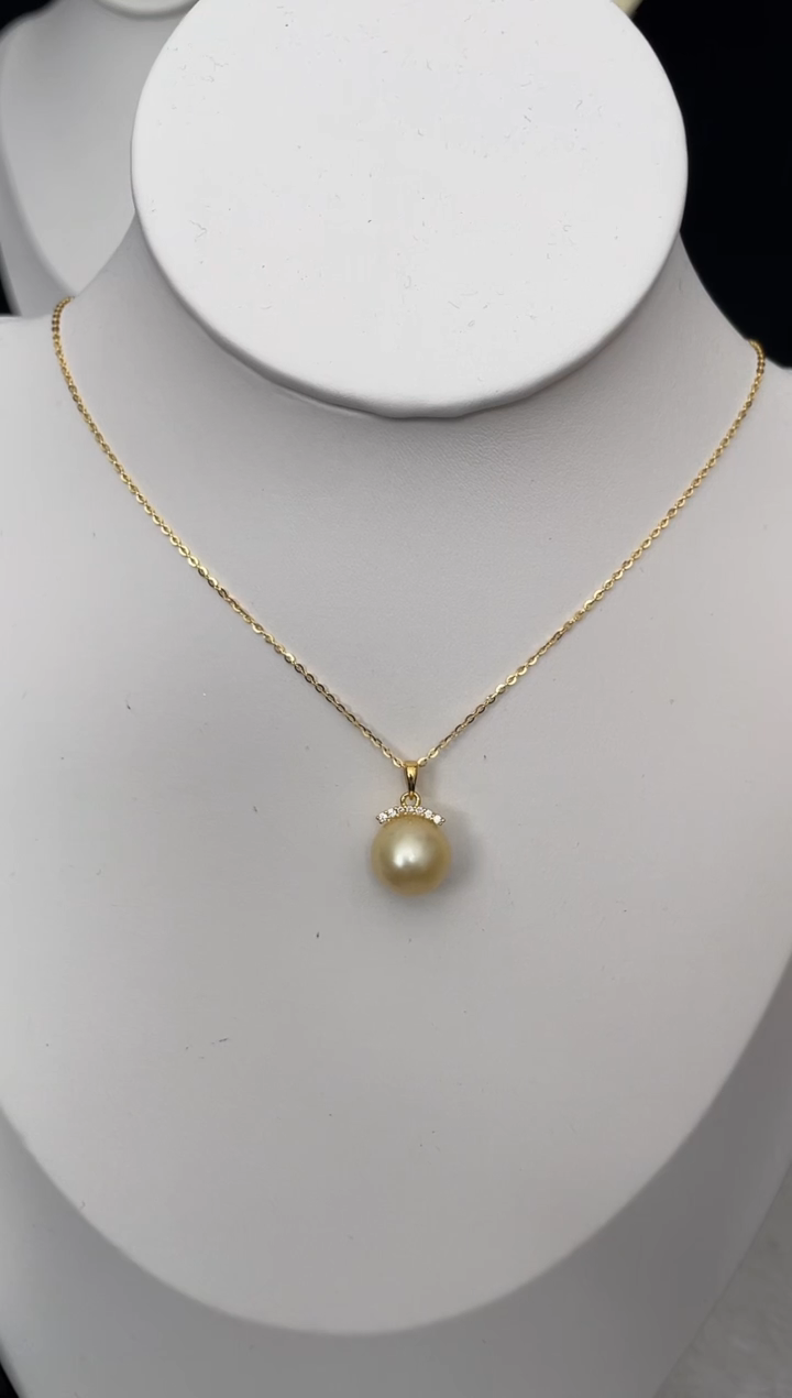 【闪购商品】海水珍珠颈饰未镶嵌南洋金珠11-12mm（多样性发一）