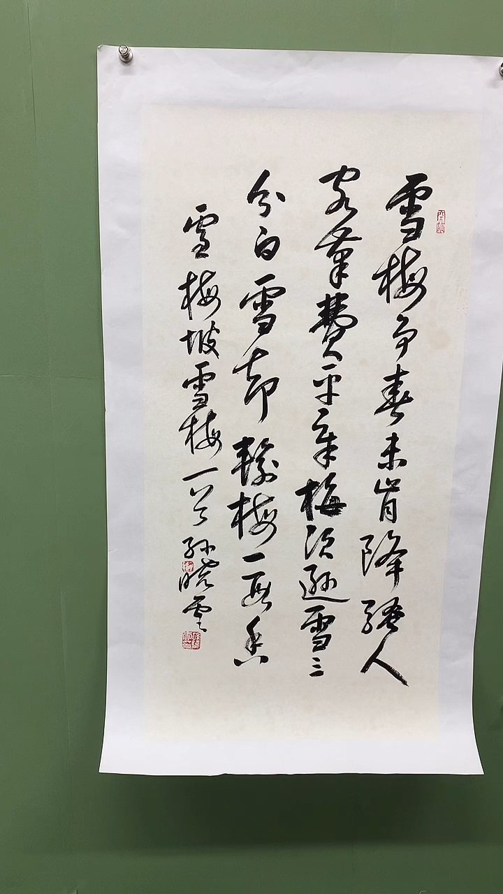 竖款精品三尺书法，雪梅