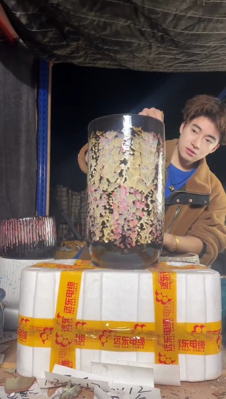 紫砂花盆宜兴紫砂粗陶花盆20*38