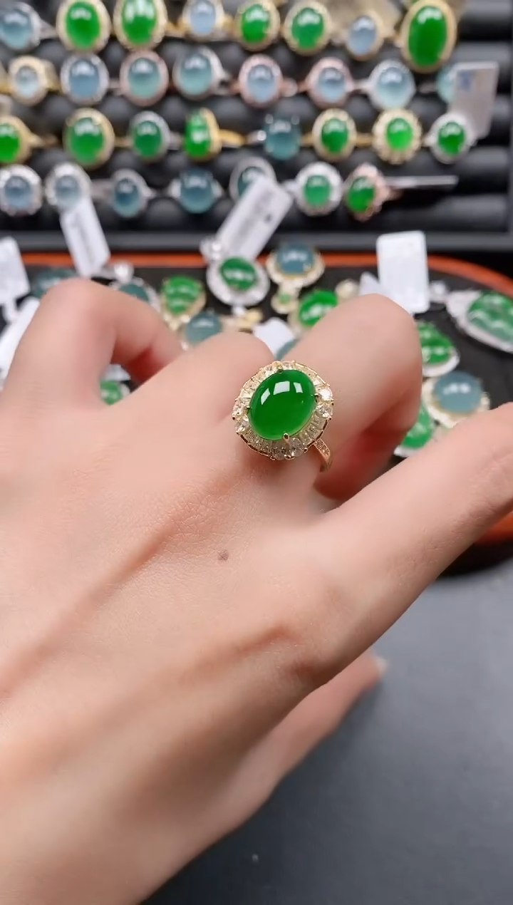 银S925镶嵌戒指翡翠1111