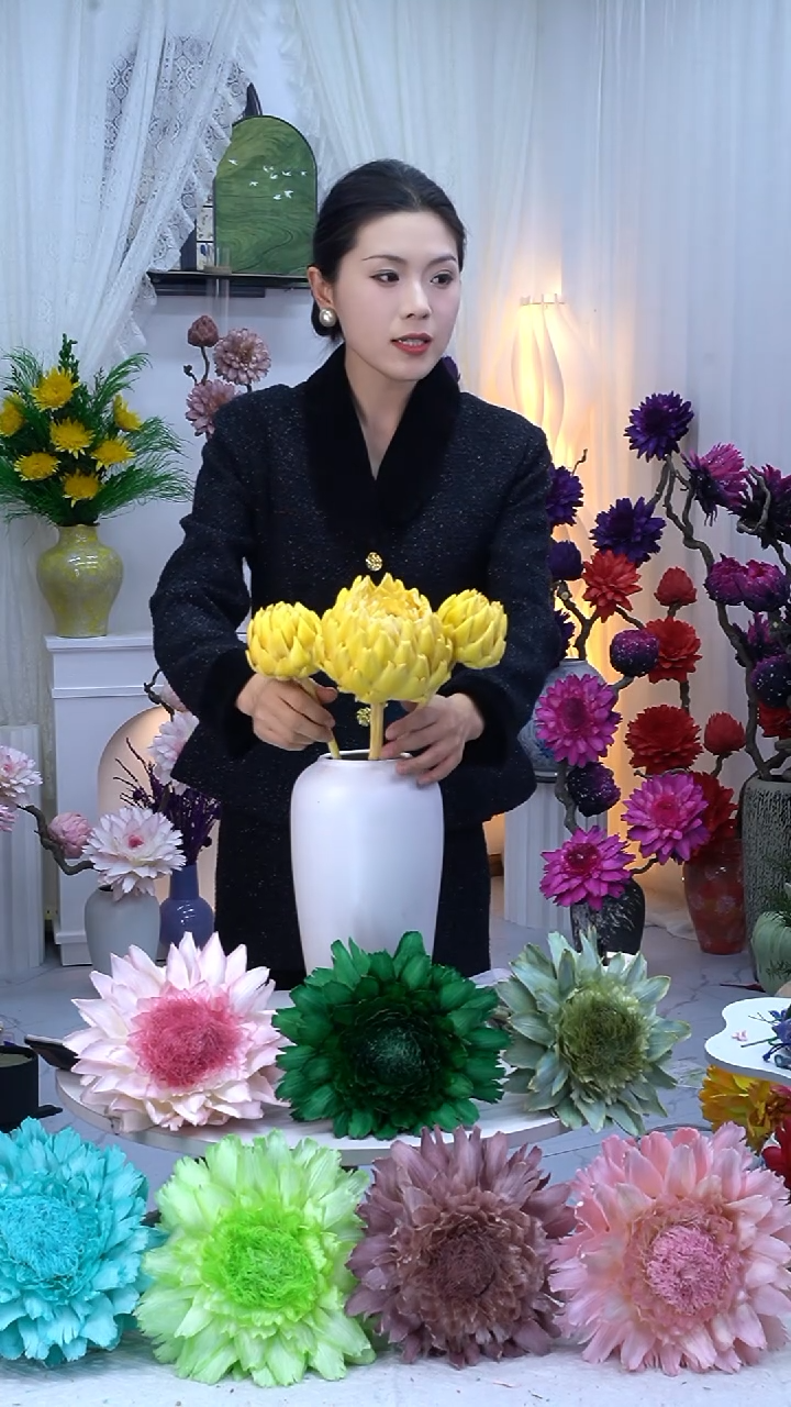 永生洋蓟黄色3头【微瑕】8605