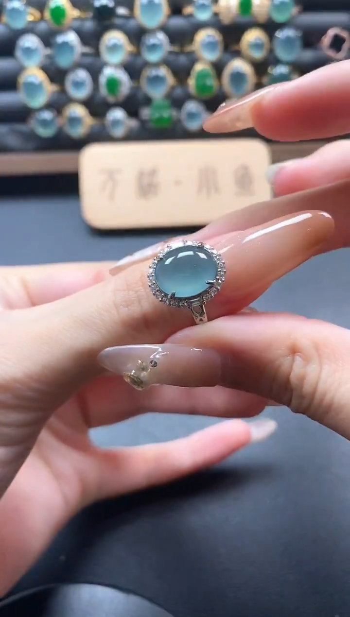 银S925镶嵌戒指翡翠5151