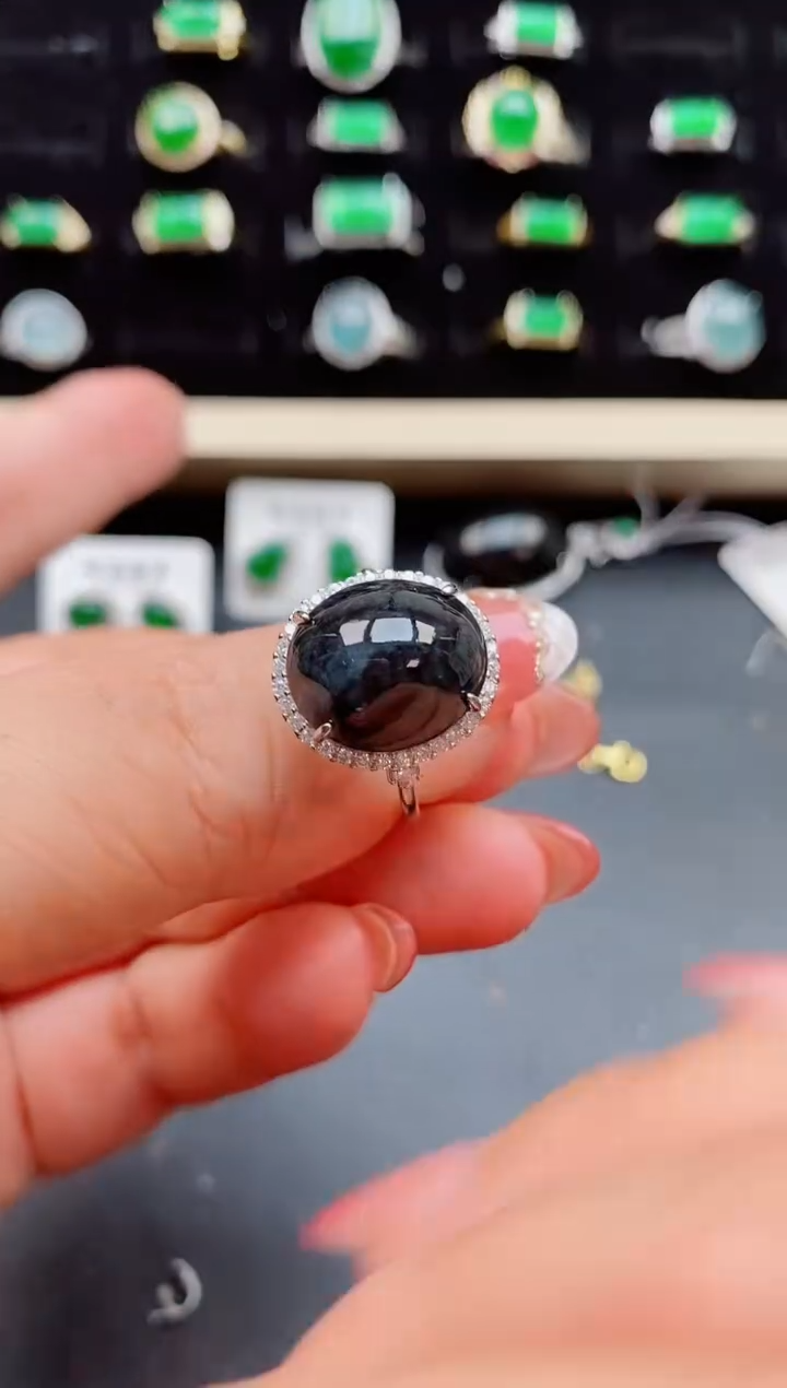 【闪购商品】翡翠戒指银S925镶嵌8580058
